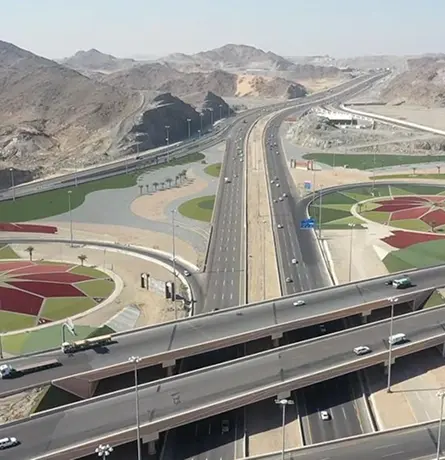 Asphalting part of the scheme of Qanadeel, Makkah
